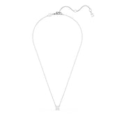 Stilla Attract pendant, Square cut, White, Rhodium plated